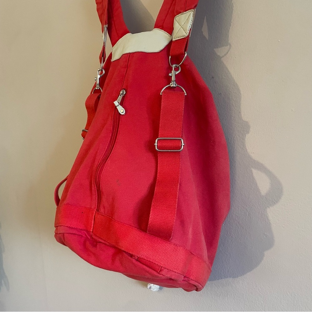 Buffalo David Bitton “Blue Jean Story” Red Canvas Backpack – Y2K Vintage EUC - Picture 10 of 16